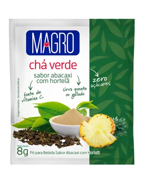 CHÁ VERDE ABACAXI COM HORTELÃ ZERO 15X8G - MAGRO