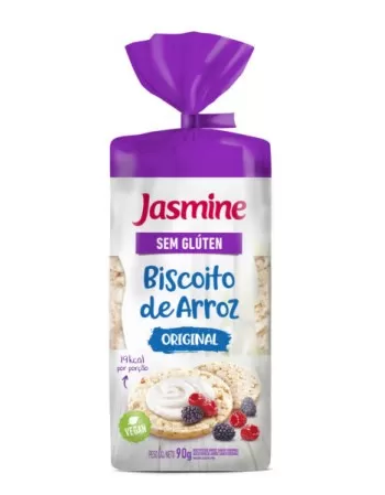 BISCOITO DE ARROZ TRADICIONAL SEM GLÚTEN 90G - JASMINE