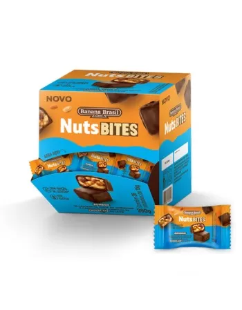 NUTSBITES PASTA AMENDOIM E CHOCOLATE AO LEITE 26X15G - BANANA BRASIL