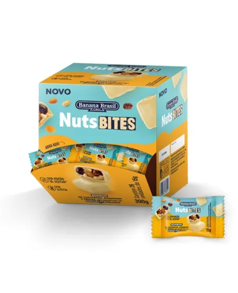 B BRASIL NUTSBITES FRUTAS COM CHOCO BRANCO 26X15G