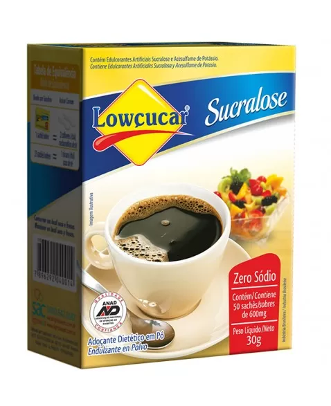 ADOÇANTE SUCRALOSE ZERO SACHÊ 50X0,6G - LOWÇUCAR