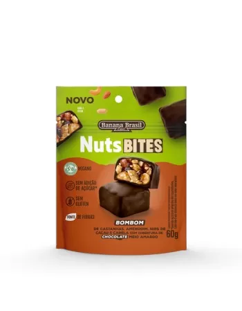 NUTSBITES VEGANO CHOCOLATE MEIO AMARGO 10X60G - BANANA BRASIL