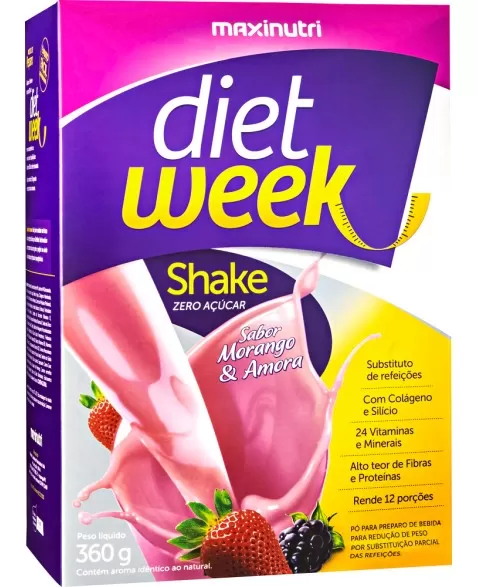 MAXINUTRI DIET WEEK SHAKE MORANGO AMORA 360G