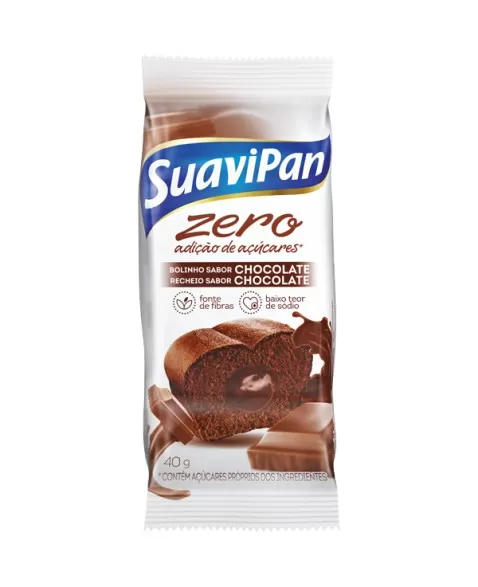 BOLO ZERO CHOCOLATE COM CHOCOLATE DISPLAY 12X40G - SUAVIPAN