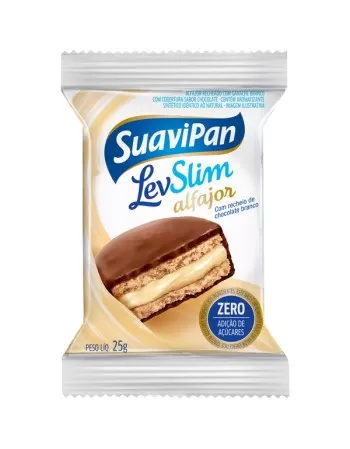 ALFAJOR RECHEIO CHOCOLATE BRANCO ZERO AÇÚCAR DISPLAY 12X25G - SUAVIPAN