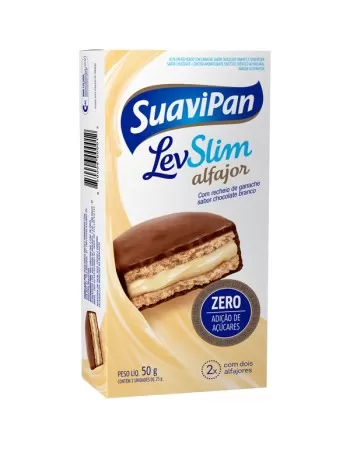 ALFAJOR RECHEIO CHOCOLATE BRANCO ZERO AÇÚCAR 2X25G - SUAVIPAN