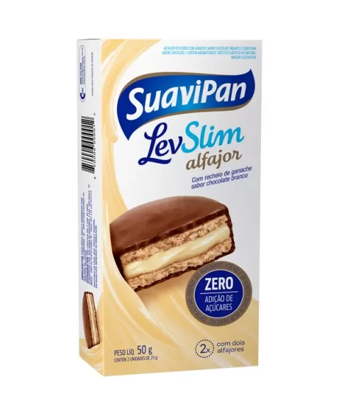 ALFAJOR ZERO RECHEIO CHOCOLATE BRANCO 2X25G - SUAVIPAN