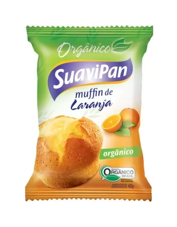 MUFFIN DE LARANJA ORGÂNICO DISPLAY 12X40G - SUAVIPAN