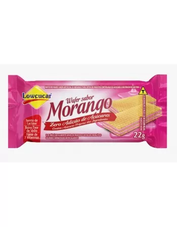 MINI WAFER MORANGO ZERO AÇÚCAR DP 20X22G - LOWÇÚCAR