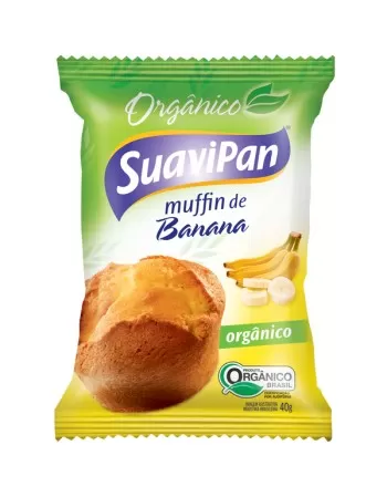 MUFFIN DE BANANA ORGÂNICO DISPLAY 12X40G - SUAVIPAN