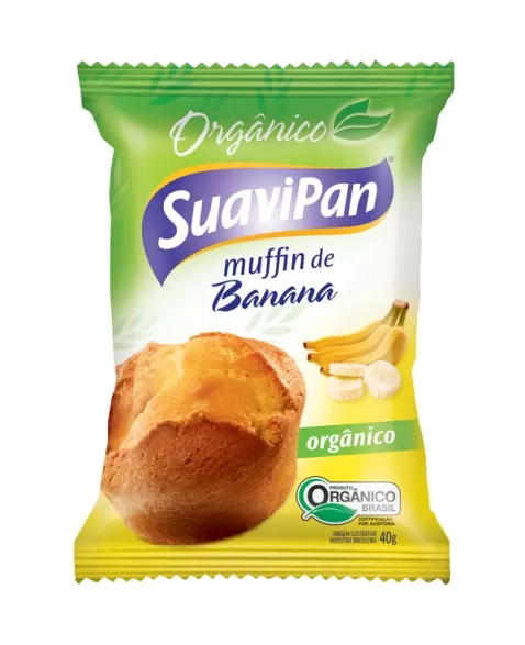 MUFFIN BANANA ORGÂNICO DISPLAY 12X40G - SUAVIPAN