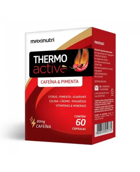 THERMO ACTIVE PIMENTA, GUARANÁ E CITRUS 60 CÁPSULAS - MAXINUTRI