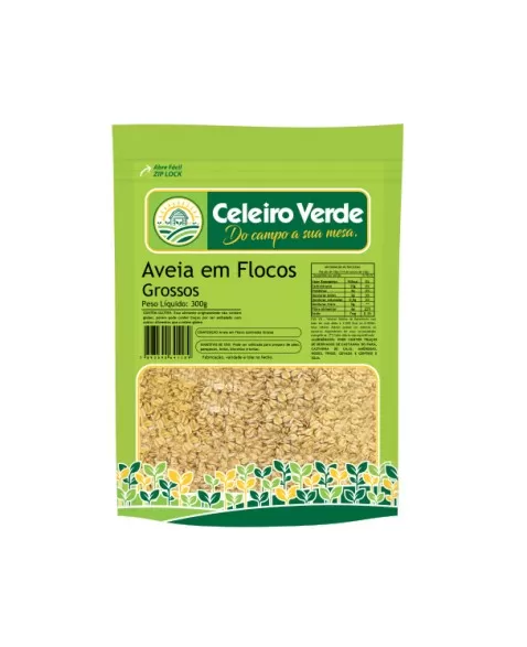 AVEIA EM FLOCOS GROSSOS 300G - CELEIRO VERDE