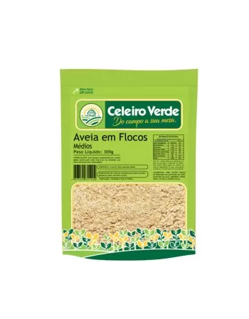 AVEIA EM FLOCOS MÉDIOS 300G - CELEIRO VERDE