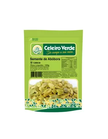 SEMENTE DE ABÓBORA SEM CASCA 100G - CELEIRO VERDE