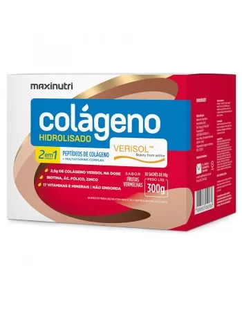 COLÁGENO HIDROLISADO VERISOL FRUTAS VERMELHAS DP 30X10G - MAXINUTRI