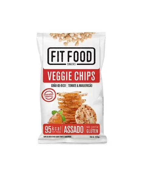 VEGGIE CHIPS GRÃO DE BICO SABOR TOMATE E MANJERICÃO SEM GLÚTEN 40G - LATINEX 