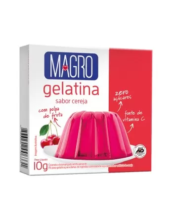 GELATINA SUCRALOSE SABOR CEREJA ZERO AÇÚCAR 10G - MAGRO