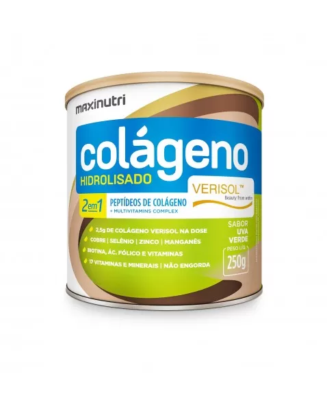 COLÁGENO HIDROLISADO UVA VERDE POTE 250G - MAXINUTRI 