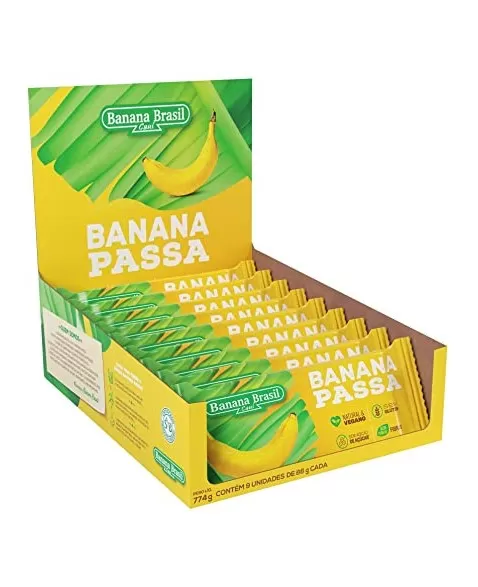 BANANA PASSA SEM GLÚTEN 9X86G - BANANA BRASIL