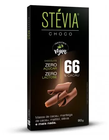 STÉVIA CHOCO 66% CACAU DP 6X80G - GENEVY