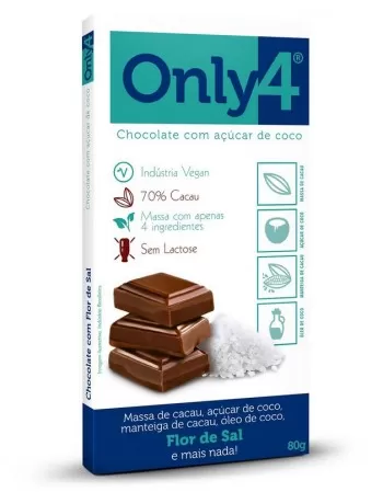 ONLY4 70% CACAU e FLOR DE SAL DP 6X80G - GENEVY 