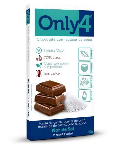 ONLY4 70% CACAU e FLOR DE SAL DP 6X80G - GENEVY 