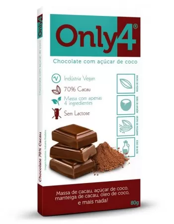 ONLY4 70% CACAU PURO CHOCOLATE DP 6X80G - GENEVY 