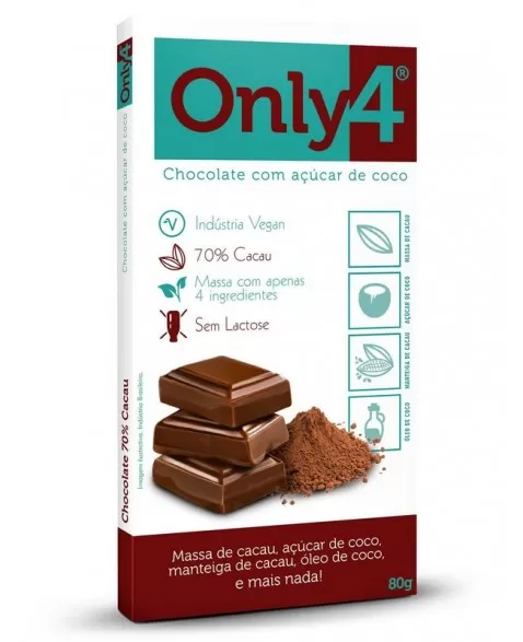 ONLY4 70% CACAU PURO CHOCOLATE DP 6X80G - GENEVY 