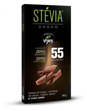 STÉVIA CHOCO 55% CACAU DP 6X80G - GENEVY