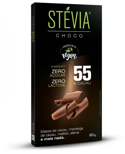 STÉVIA CHOCO 55% CACAU DP 6X80G - GENEVY