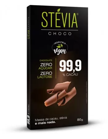 STÉVIA CHOCO 99,9% CACAU DP 6X80G - GENEVY