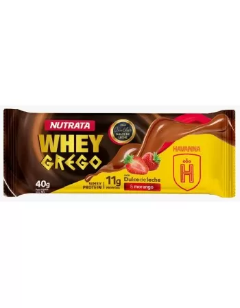 WHEY GREGO BAR DOCE DE LEITE E MORANGO HAVANNA DP 12X40G - NUTRATA