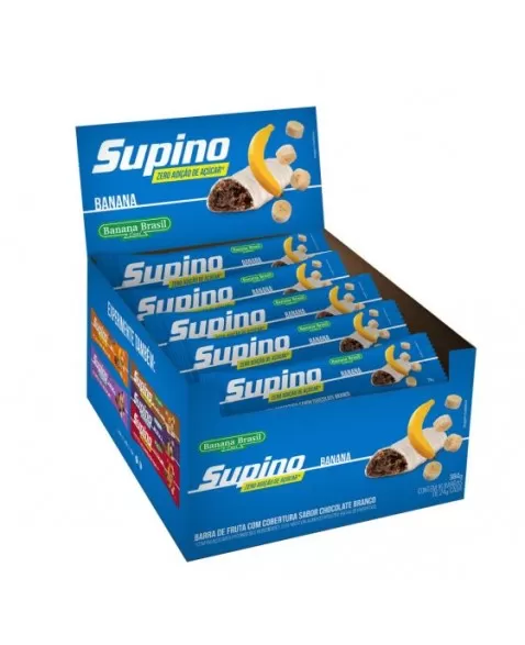 SUPINO ZERO CHOCOLATE BRANCO SEM GLÚTEN 16X24G - BANANA BRASIL