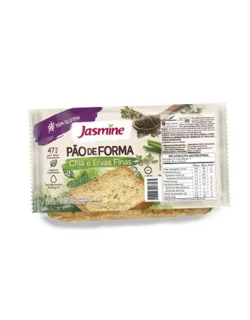 PÃO CHIA E ERVAS FINAS SEM GLÚTEN JASMINE 350g - JASMINE