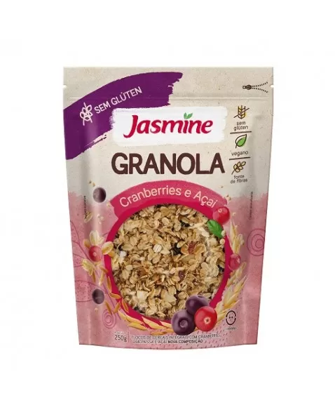 GRANOLA SEM GLUTEN CRAMBERRY E AÇAI 250G - JASMINE