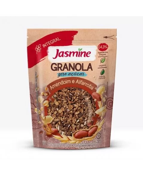 GRANOLA ZERO AMENDOIM E ALFARROBA 250G - JASMINE