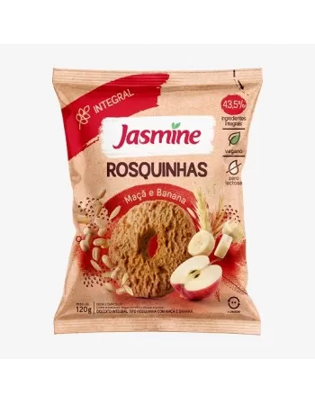 ROSQUINHA BANANA E MAÇÃ INTEGRAL 120G - JASMINE