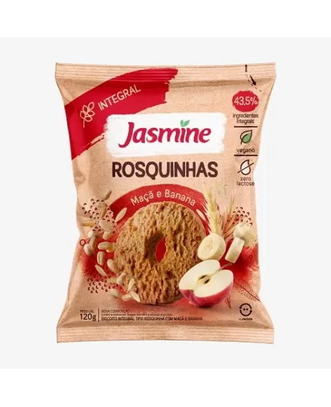 ROSQUINHA INTEGRAL BANANA E MAÇÃ 120G - JASMINE