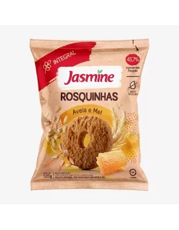 ROSQUINHA AVEIA E MEL INTEGRAL 120G - JASMINE