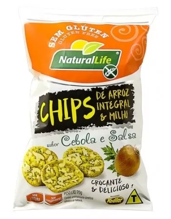 NATURALLIFE CHIPS ARROZ INT MILHO CEB E SALSA S/G 70G