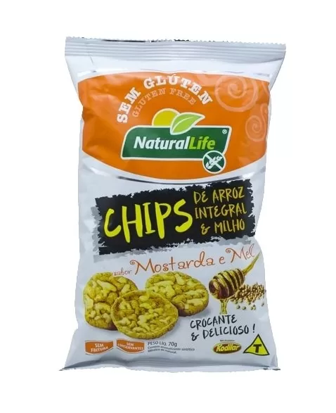 NATURALLIFE CHIPS ARROZ INT MILHO MOSTARDA E MEL S/G 70G