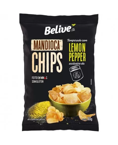 BELIVE CHIPS MANDIOCA LEMON PEPPER 50G