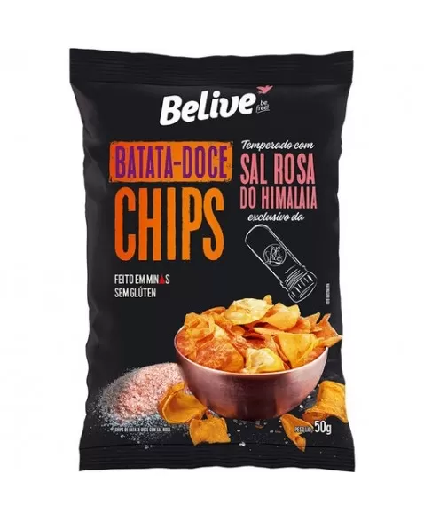 BELIVE CHIPS BATATA DOCE SAL ROSA DO HIMALAIA 50G