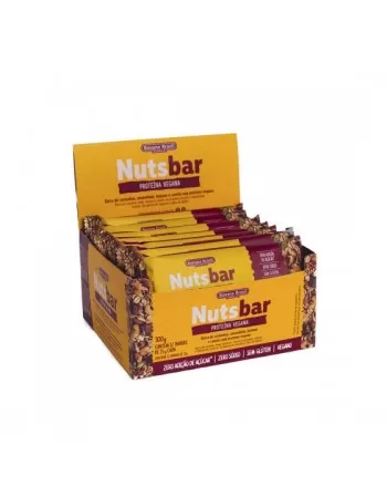 BARRA DE CASTANHAS E PROTEÍNA VEGANA NUTS BAR SEM GLÚTEN 12X25G - BANANA BRASIL