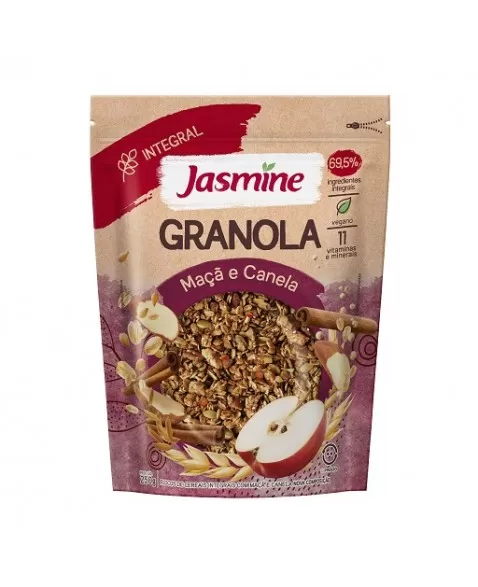 GRANOLA INTEGRAL MAÇÃ E CANELA 250G - JASMINE