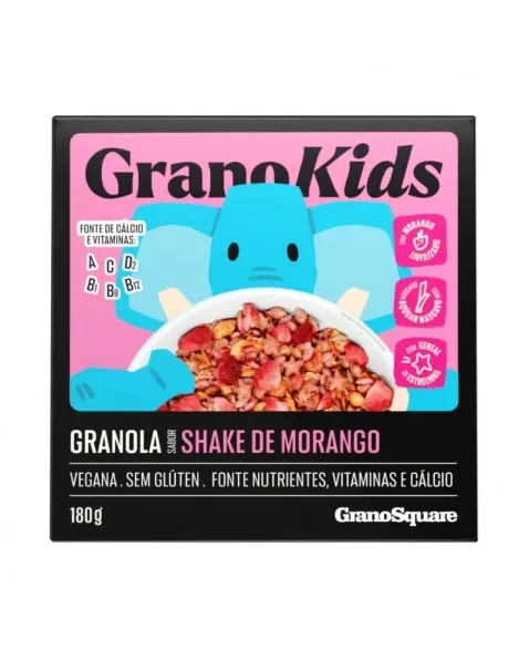 GRANO SQUARE GRANOLA KIDS SHAKE MORANGO 180G