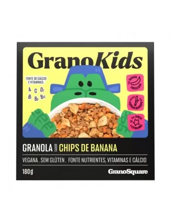 GRANO SQUARE GRANOLA KIDS CHIPS BANANA 180G