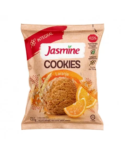 JASMINE COOKIES INTEGRAL LARANJA 120G