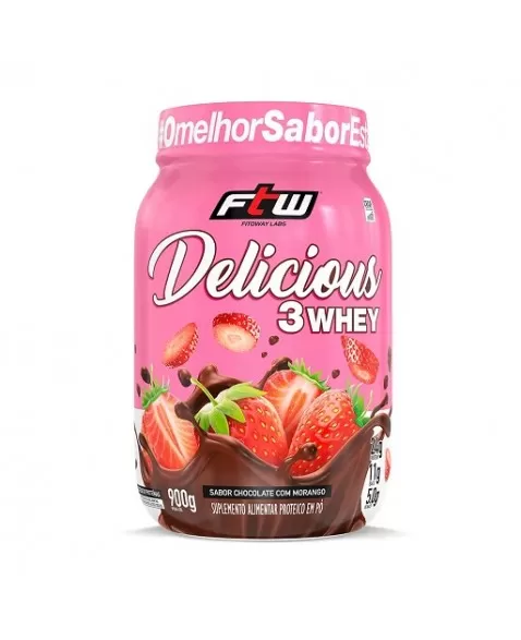 FTW DELICIOUS CHOCOLATE MORANGO WHEY 900G